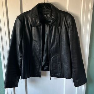 Black leather woman’s jacket